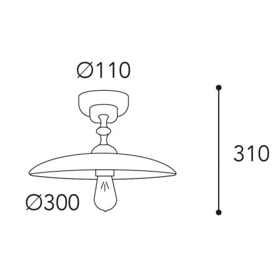 rusztikus mediterran vintage mennyezeti lampa elsozoba konyha haloszoba nappali moretti luce 1623 patinazott antikolt rez vilagitas alacsony belmagassag paraszthaz lakberendezes mere.jpg